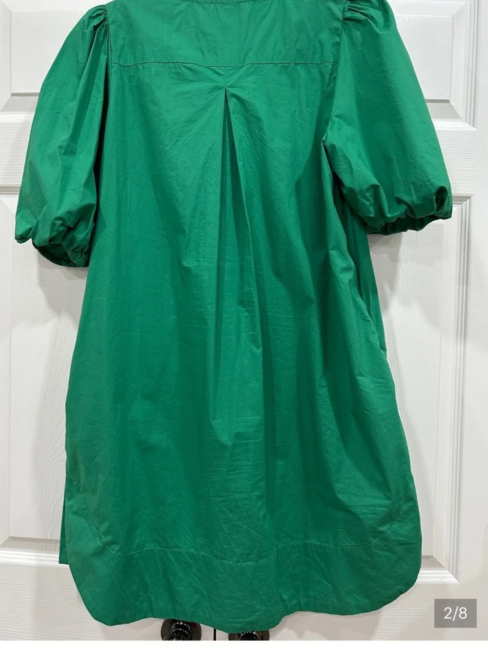 Cynthia Rowley Green Puff-Sleeve Midi Dress - Picture 2 of 8